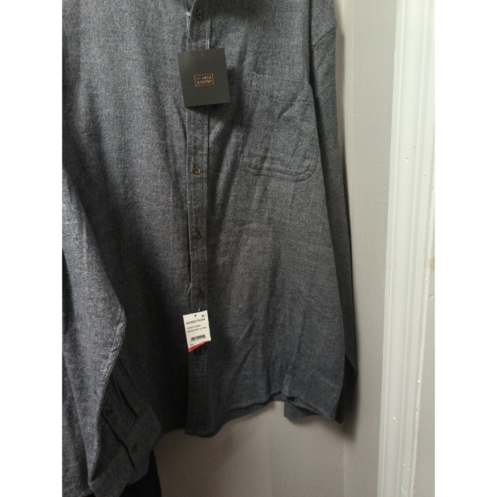 14th And Union Button Up Shirt | Size 2XL  Navy Gray Cotton Blend NWT - Picture 5 of 7